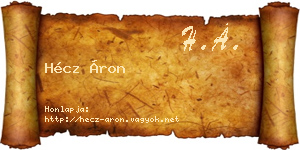 Hécz Áron névjegykártya
