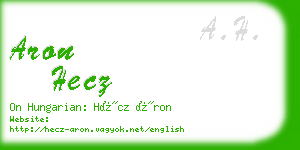 aron hecz business card